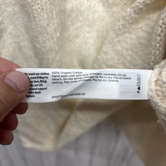 Womens Size XS Eileen Fisher Oversized Ivory V Neck Sweater EUC - Picture 5 of 6